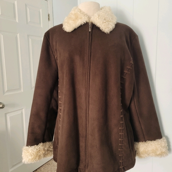 Liz Claiborne Jackets & Blazers - Coat. Faux suede/Fur Liz Claiborne Coat